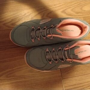 Skechers Women's Charcoal and Coral Sneakers